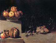 HAMEN, Juan van der Still life wtih Fruit and Glassware china oil painting reproduction